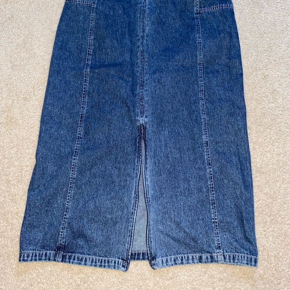 Esprit Vintage high waisted maxi dark blue denim jean skirt 100% Cotton (US 8) - Picture 4 of 10